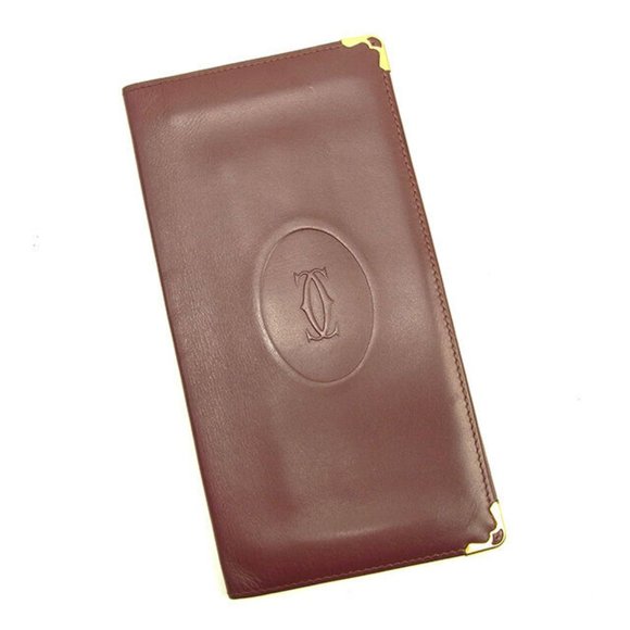 Cartier Handbags - Cartier Wallet Purse Mastline Red Gold Woman unisex Authentic Used Y6882